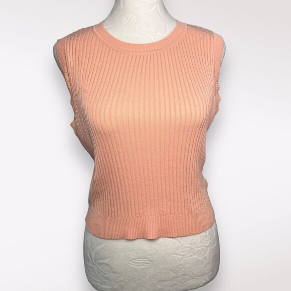 HYFVE Tops - Hyfve Ribbed Sleeveless Cropped Knit Tank Top Light Pink Size Large
